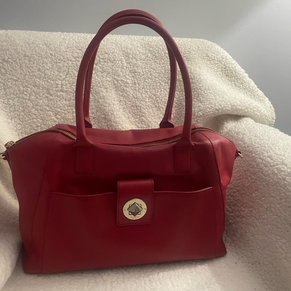 Elegant Red Leather Handbag